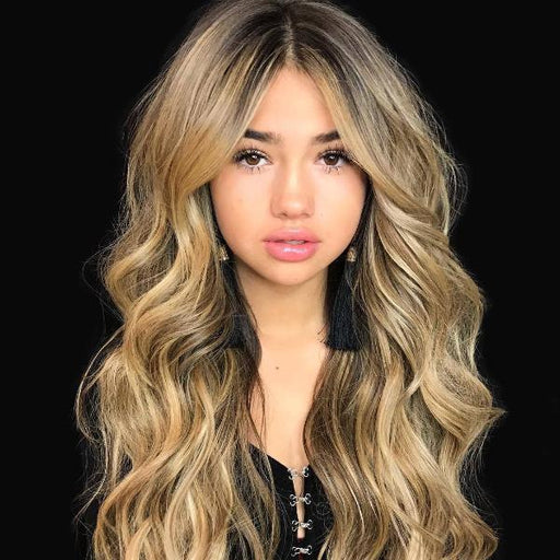 mixed color mid-length wig - MRSLM