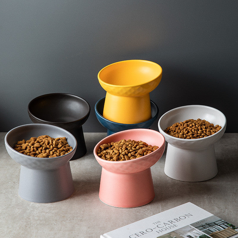 elevated ceramic pet bowl, view 9 - MRSLM