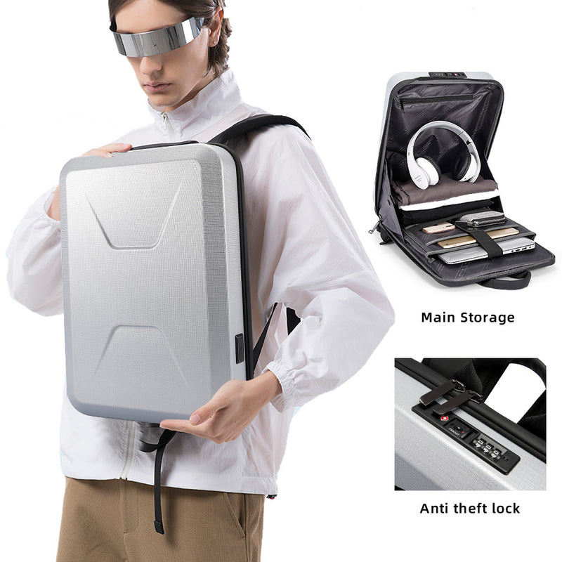 pc hard shell waterproof computer backpack, view 2 - MRSLM