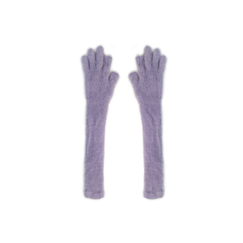 Women's long fingerless winter gloves, view 7 - MRSLM