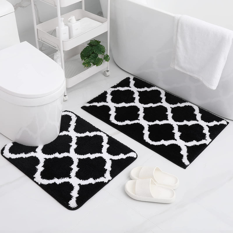 Ultra soft shaggy bath mat set, view 3 - MRSLM