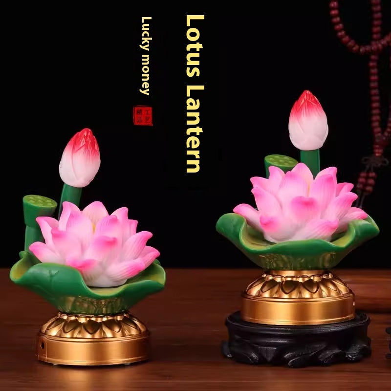 colorful lotus lamp pair, view 2 - MRSLM