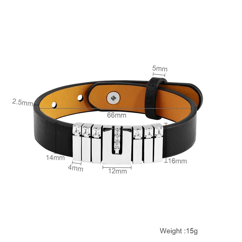 men's faux leather cord bracelet, view 2 - MRSLM