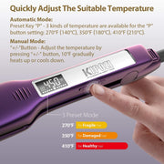 titanium hair straightener with LCD display, view 3 - MRSLM