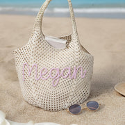 hollow-out knitted tote bag for women, view 6 - MRSLM