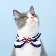Handmade navy crochet collar, view 3 - MRSLM