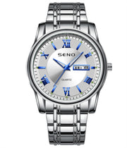 men's dual calendar quartz watch, view 3 - MRSLM