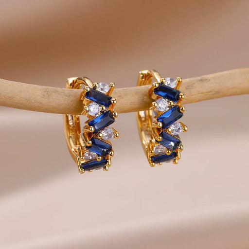 blue zircon hoop earrings - MRSLM