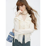 lace-up bow blouse, view 4 - MRSLM