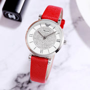 women's swan design leather strap watch, view 4 - MRSLM