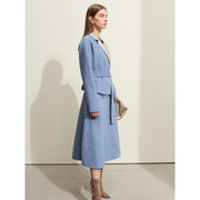 women's wool blend lapel coat, view 6 - MRSLM