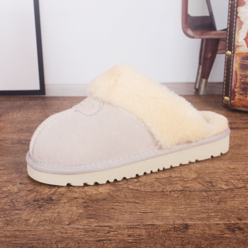 cowhide warm slippers, view 6 - MRSLM