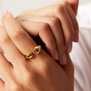high polished gold plated chunky adjustable ring, view 4 - MRSLM