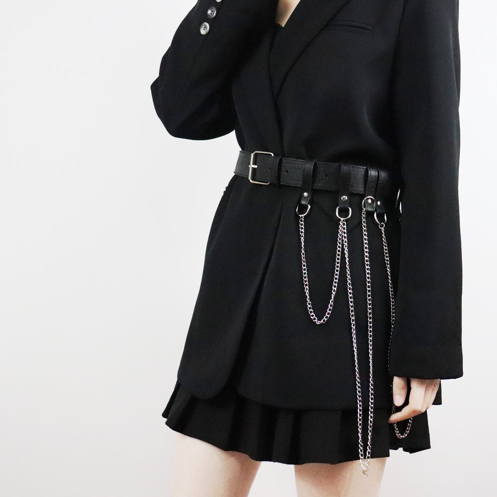 Belt All-match Men And Women Chain Decoration Punk Cool Handsome Girl With Small Suit