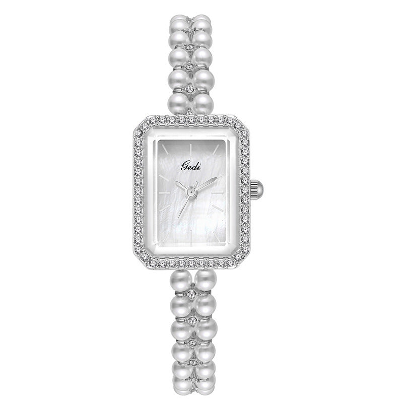 Women's shell pearl quartz watch, view 5 - MRSLM