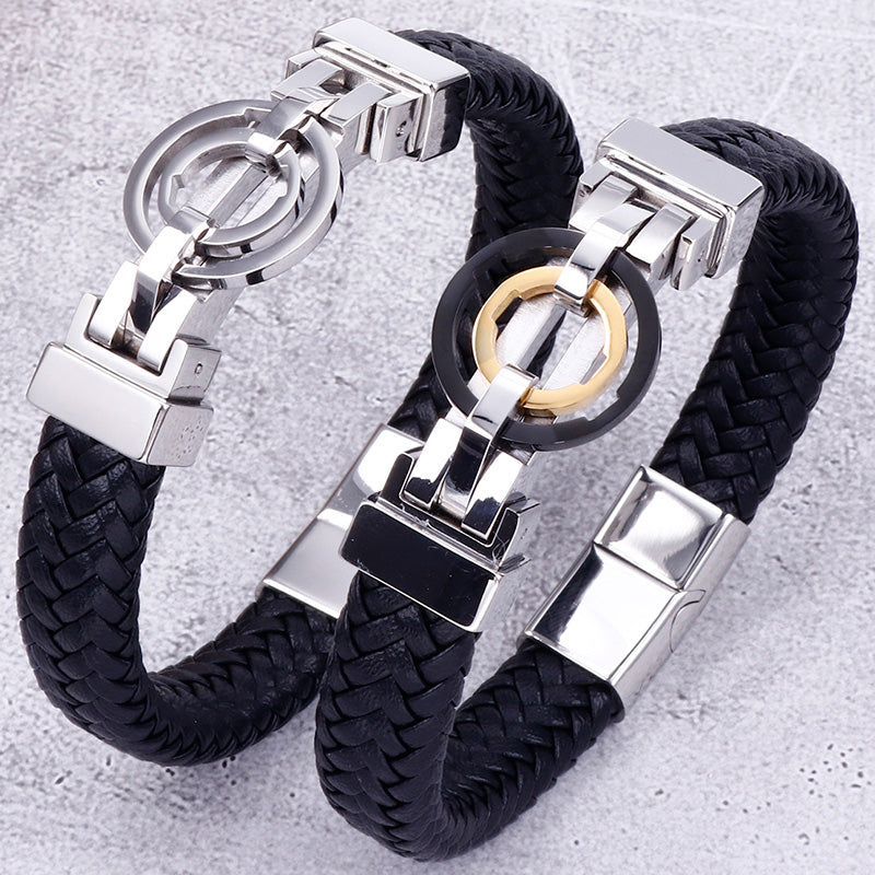 men's vintage leather bracelet, view 4 - MRSLM