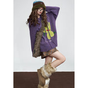 cozy purple hoodie sweater for women, view 5 - MRSLM