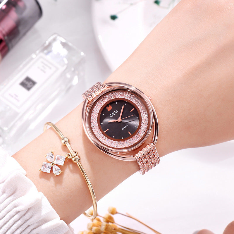 women's diamond quartz watch, view 5 - MRSLM