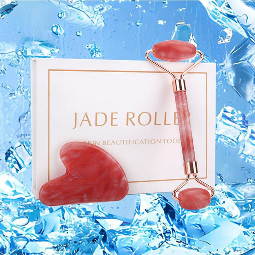 red crystal roller and gua sha set - MRSLM