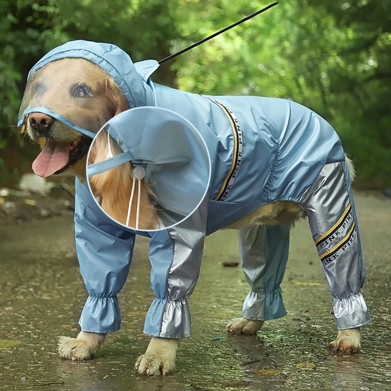 big dog raincoat with tail jumpsuit, view 5 - MRSLM
