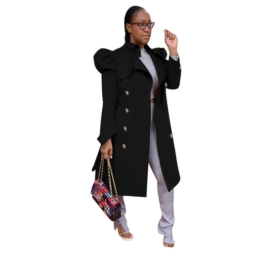 long belted trench coat in a plain color, view 5 - MRSLM