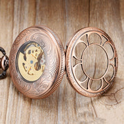 skeleton sunflower automatic pocket watch, view 6 - MRSLM