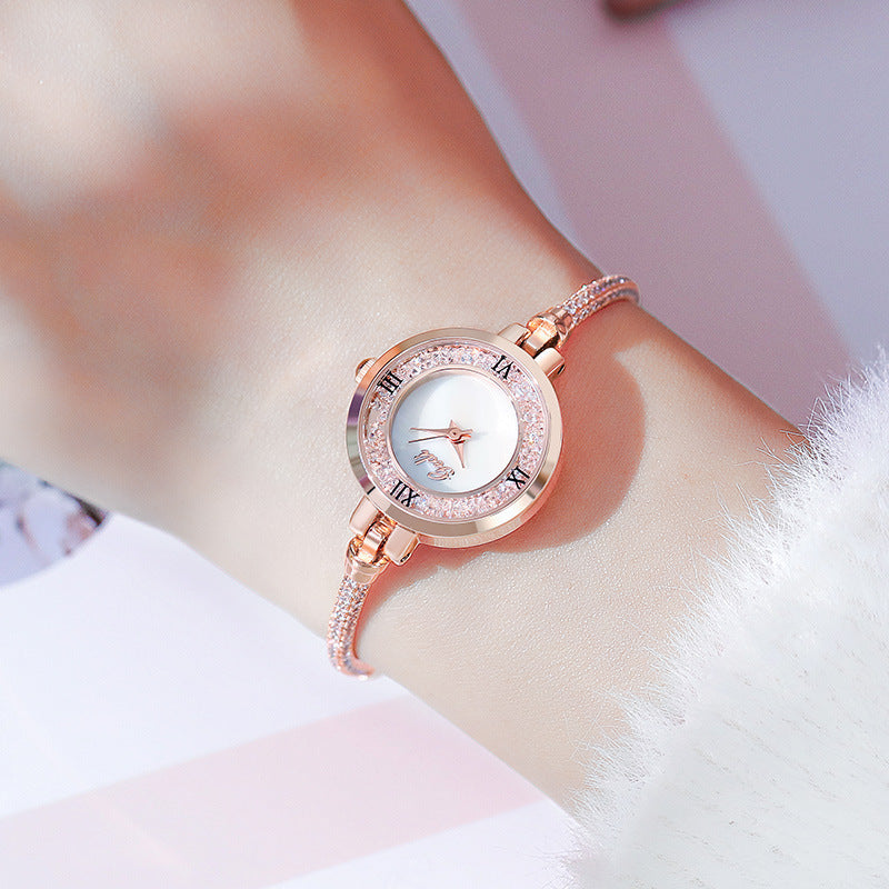 Women's rose gold bracelet watch, view 3 - MRSLM