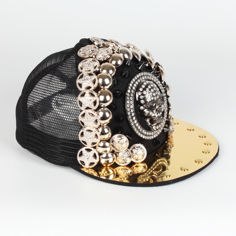 skull leopard head rivet baseball cap, view 7 - MRSLM