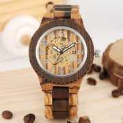 bamboo wood automatic watch, view 4 - MRSLM