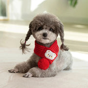 dog knitted scarf with fuzzy pompom, view 9 - MRSLM