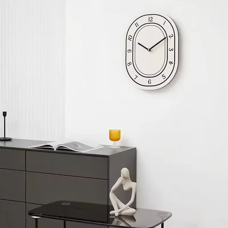 creative minimalist white wall clock, view 4 - MRSLM