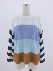color stitching knit pullover sweater, view 4 - MRSLM