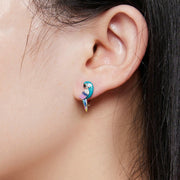 sterling silver zircon parrot earrings - MRSLM