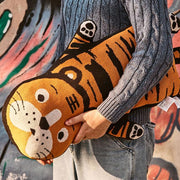 knitted tiger cushion, view 3 - MRSLM