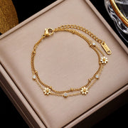 daisy flower charm bracelet - MRSLM