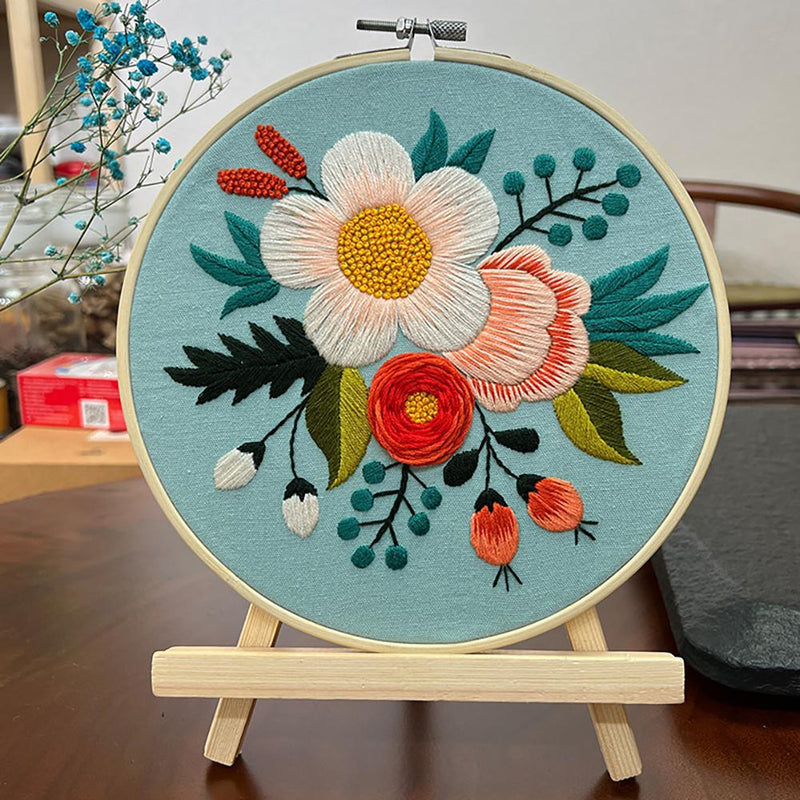 DIY floral embroidery kit, view 3 - MRSLM