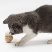 rattan ball and feather bell cat toy set, view 4 - MRSLM