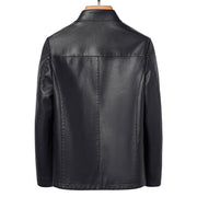 lapel leather jacket men diamond pattern, view 2 - MRSLM
