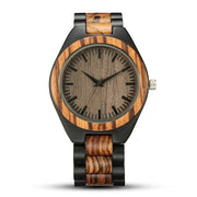 large dial wood quartz watch, view 4 - MRSLM