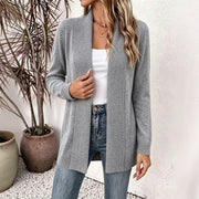 Women's shawl collar long knit cardigan, view 4 - MRSLM