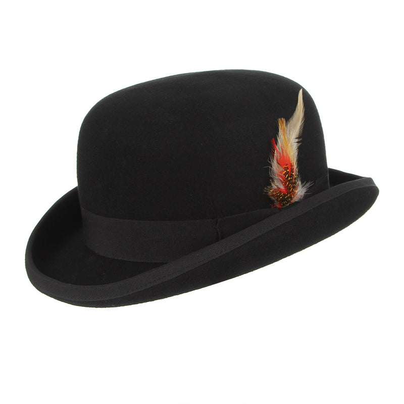 feather bowler wool top hat, view 2 - MRSLM