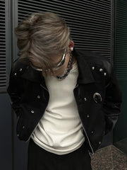 loose padded shoulder zip jacket, view 4 - MRSLM