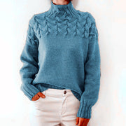 cable woven high collar sweater, view 15 - MRSLM