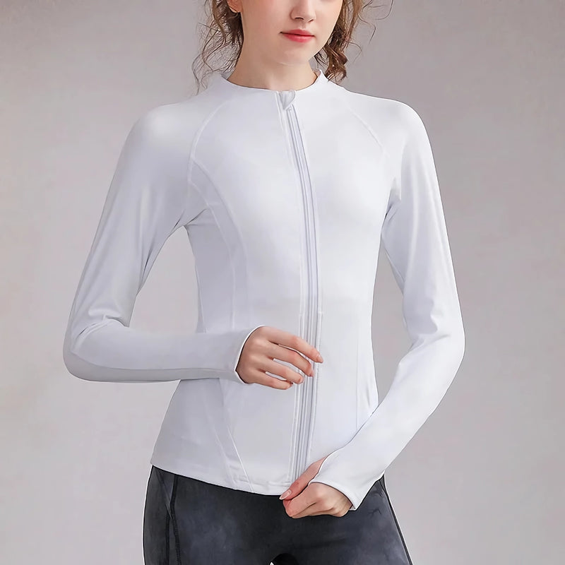 women's quick-dry slim fit sports jacket, view 3 - MRSLM