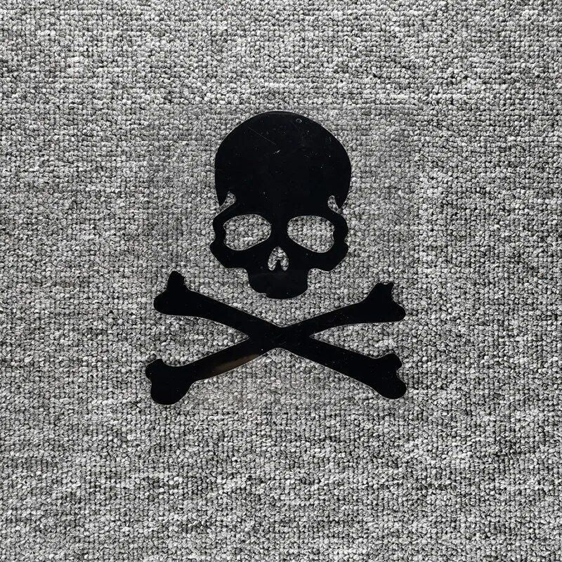 Reflective skull and crossbones car sticker, view 4 - MRSLM