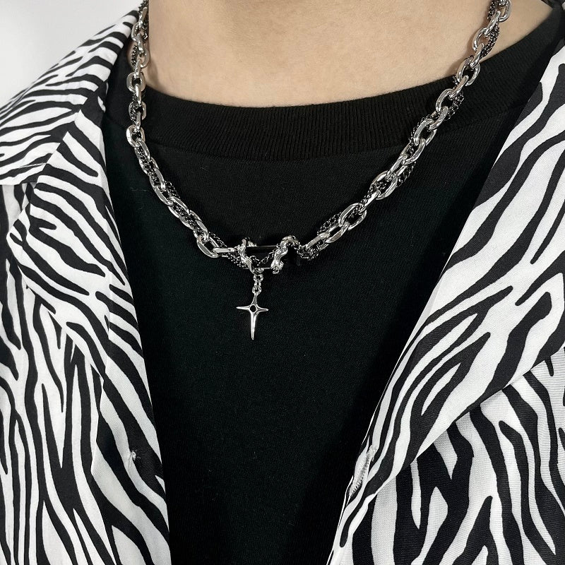 Black zircon multi-layer winding necklace, view 5 - MRSLM