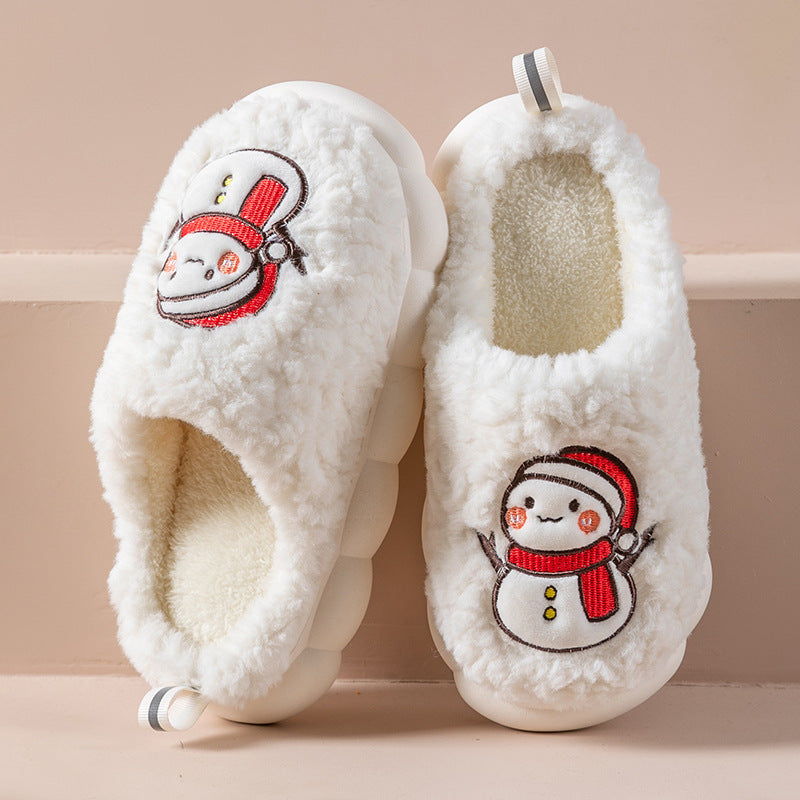 snowman plush house slippers, view 10 - MRSLM