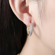 18k gold plated sterling silver zircon hoop earrings - MRSLM