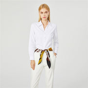 90cm silk blend square scarf, view 10 - MRSLM