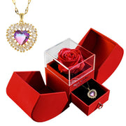 Preserved rose apple gift box with necklace, view 22 - MRSLM